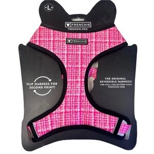 Large Frenchie Dog Harness Reversible Design Pretty in Pink Plaid